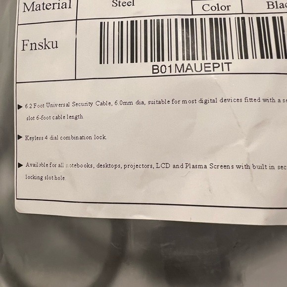 Bodyguard Digit Password Steel Security Cable Lock For Laptop Black Brand New - Picture 5 of 9